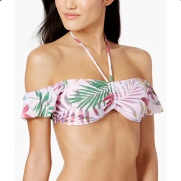 ✖️SOLD✖️•BAR III• NWOT Palm Reader Ruffle Sleeve Bikini Top - Picture 10 of 11